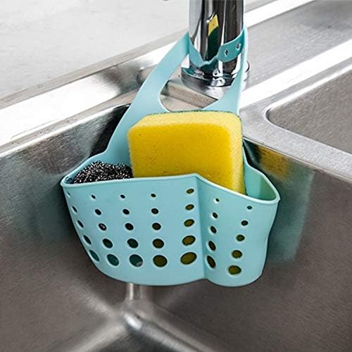1Pcs Kitchen Organizer Adjustable Snap Sink Soap Sponge Holder Kitchen Hanging Drain Basket Kitchen Gadgets (Color : B) (D)