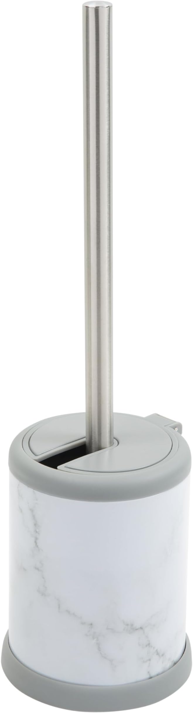 Bath Bliss Toilet Brush and Holder | Self Closing Lid | 360 Degree Brush Head | Bathroom Cleaning | Compact Size | Storage and Organization | Marble