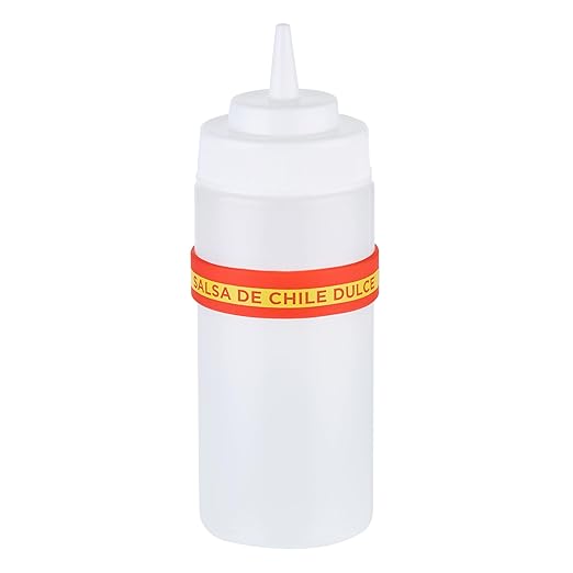 Restaurantware Silicone Squeeze Bottle Band 10 Count 2.75 Inch Dishwasher Safe Condiment Identification Band, Sweet Red Chili Red Non-Slip Label Band for Condiment Labeling at Restaurants, Food Trucks