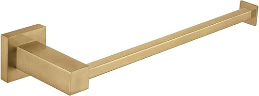 KIBI Cube 10 Inch Hand Towel Bar | Solid Brass Wall Mounted Bathroom Towel Holder for Small Spaces | Modern & Durable Design | Rust-Resistant Finish (Brushed Brass, KBA1503)