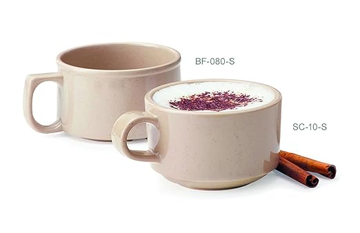 G.E.T. BF-080-S Melamine Shatter-Resistant Mug/Coffee Cup, 11 Ounce, Sandstone (Set of 12)