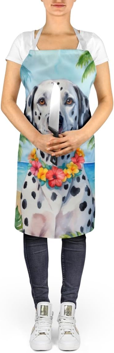 Caroline's Treasures Dalmatian Luau Apron Cooking Kitchen Server Baking Crafts Gardening for Adult Women Men, Unisex, Large, Multicolor