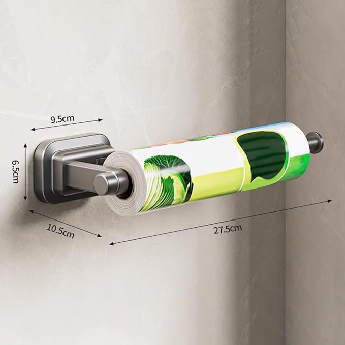 Strong Suction Cup Paper Towel Holder for Kitchen, Bathroom, or RV Wall Mount, Space Saving Tissue Roll Dispenser for Various Surfaces (1 Pc)