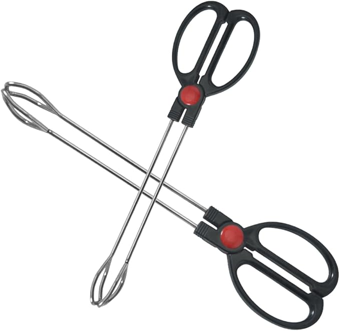 OSALADI 2pcs Stainless Steel Kitchen Tongs Bbq Food Buffet Serving Tongs with Heat Resistant Handles for Grill and Outdoor Cooking