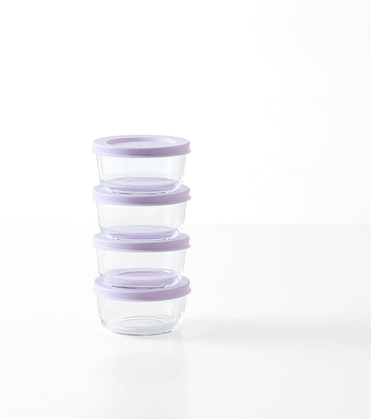 DURA LIVING 8-Piece Glass Food Storage Containers Set (4 Containers + 4 BPA-Free Lids) | 1-Cup, Leakproof | Microwave, Freezer, Oven & Dishwasher Safe | Ideal for Meal Prep & Pantry Organization