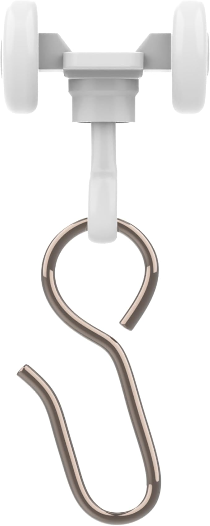 Room/Dividers/Now Curtain Track Hooks 20 Pack - Durable Ceiling Track Roller Hooks for Curtains - Smooth Glider Curtain Tracks Rollers for Dividers or Closet Use - White Plastic and Steel Construction