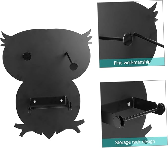 LIFKOME Paper Towel Wall Mount Holder Owl Design Bathroom Tissue Stand Kitchen Paper Storage Stands Easy Access