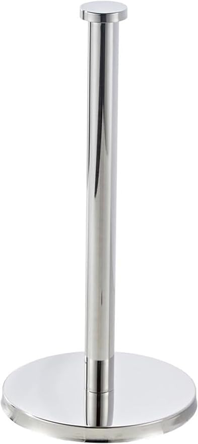 Paper Towel Holder, NSCMQSL Brushed Silver Kitchen Towel Holder, Steady Countertop Paper Towel Holder with Weighted Base for Kitchen Roll Holder(Silver)