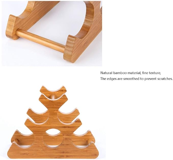 European-Style Simple Wine Rack Kitchen Desktop Space-Saving Bamboo Rack (Accommodating 6 Bottles) Narrow