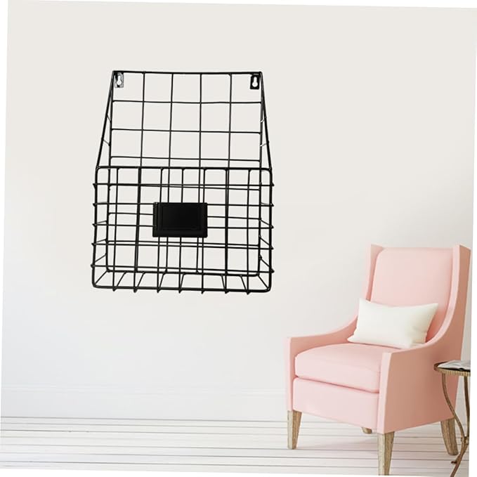 Cabilock Hanging Book Holder Metal Book Basket Wall Mount Storage Magazine Holder Wall Newspaper Rack