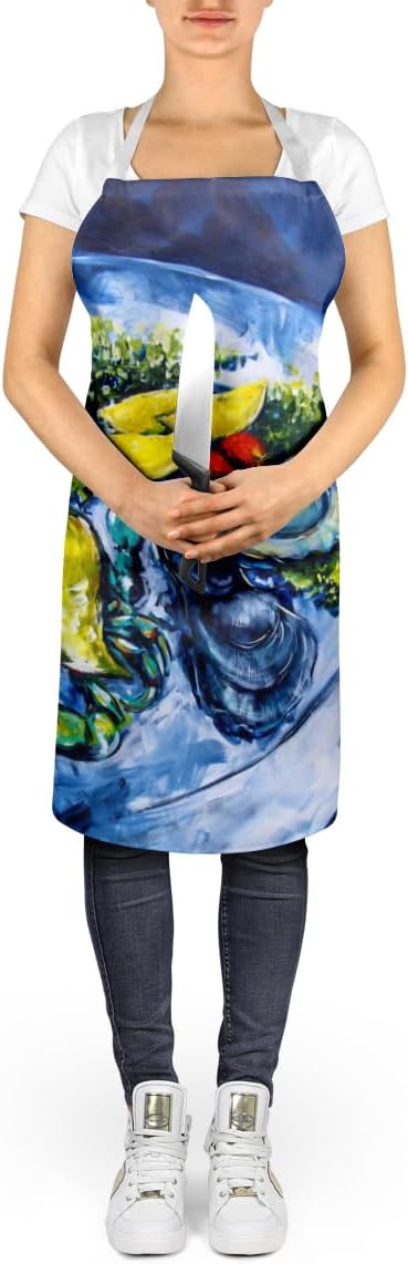 Caroline's Treasures Oyster Plate Apron Cooking Kitchen Server Baking Crafts Gardening for Adult Women Men, Unisex, Large, Multicolor