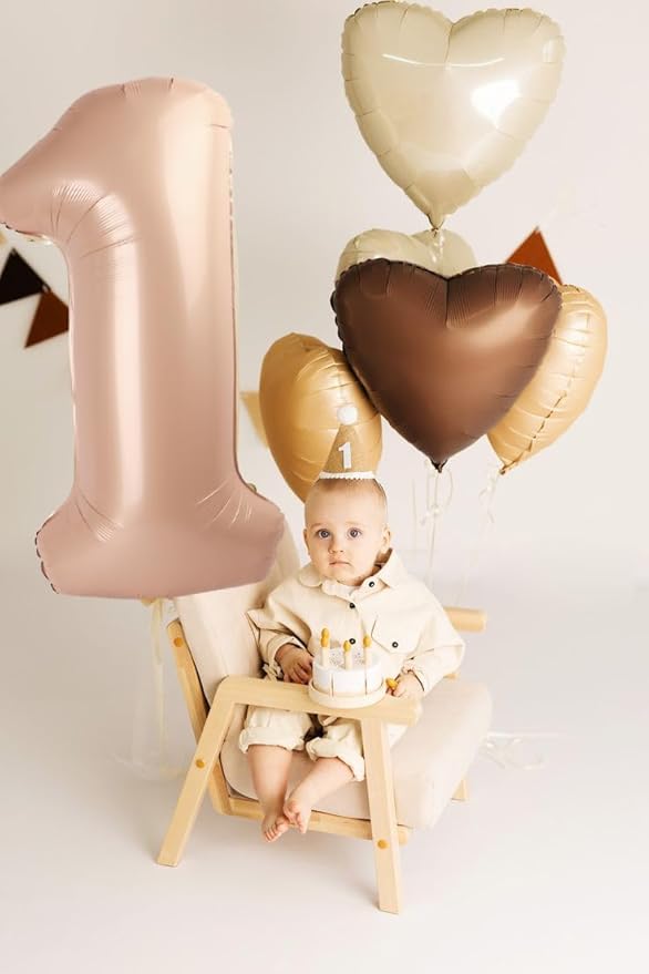 40 Inch Number 7 Balloon, 6 7 Birthday Decorations, Light Brown Seven Birthday Decor, 7 17 27 70 Year Old Balloon Number for Engagement, Wedding, Graduations