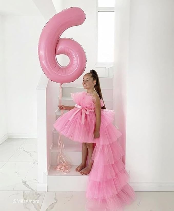 Number 60 Balloon 40 Inch, Pearl Pink Party Decoration for Women Men Adults Parents, Big Number 60 Balloons for 60th Birthday Party Decorations