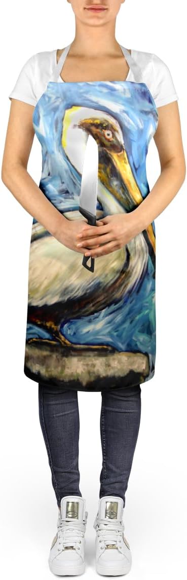 Caroline's Treasures Pelican Blues Apron Cooking Kitchen Server Baking Crafts Gardening for Adult Women Men, Unisex, Large, Multicolor