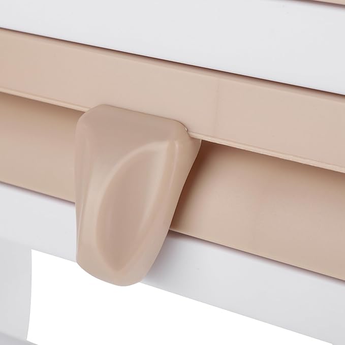 Wall - Mounted Kitchen Cling Film and Foil Storage Rack with Built - In Cutter, Paper Towel Holder, Aluminum Foil Dispenser for Home Cooking Organization (Khaki)