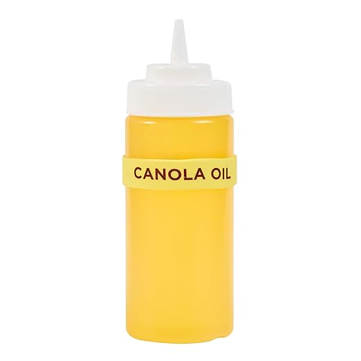 Restaurantware Silicone Squeeze Bottle Band 10 Count 2.75 Inch Dishwasher Safe Condiment Identification Band, Canola Oil Yellow Non-Slip Label Band for Condiment Labeling at Restaurants, Food Trucks