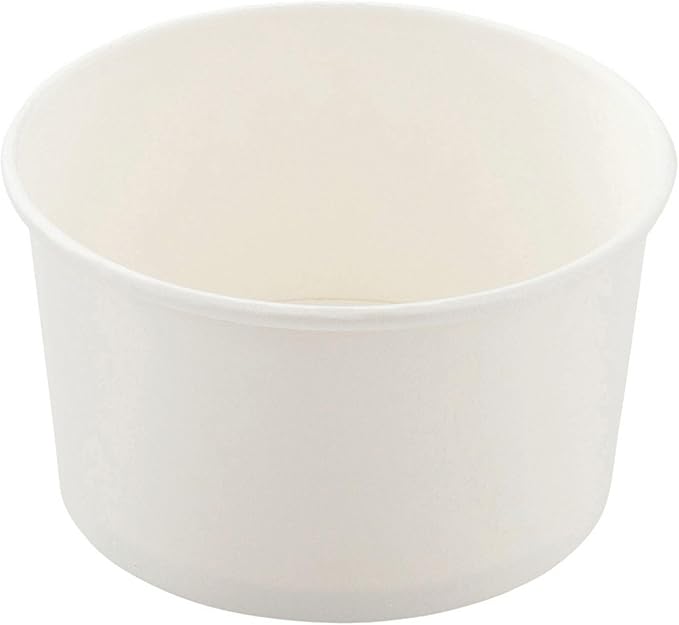 Coppetta 8-Ounce Dessert Cups, 50 Disposable Ice Cream Cups - Lids Sold Separately, Sturdy, White Paper Frozen Yogurt Bowls, For Hot And Cold Foods, Perfect For Gelato Or Mousse - Restaurantware