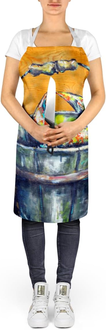 Caroline's Treasures A Crab Bucket Apron Cooking Kitchen Server Baking Crafts Gardening for Adult Women Men, Unisex, Large, Multicolor