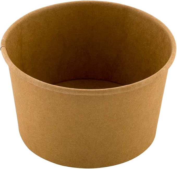 Coppetta 12-Ounce Dessert Cups, 50 Disposable Ice Cream Cups - Lids Sold Separately, Sturdy, Kraft Paper Frozen Yogurt Bowls, For Hot And Cold Foods, Perfect For Gelato Or Mousse - Restaurantware