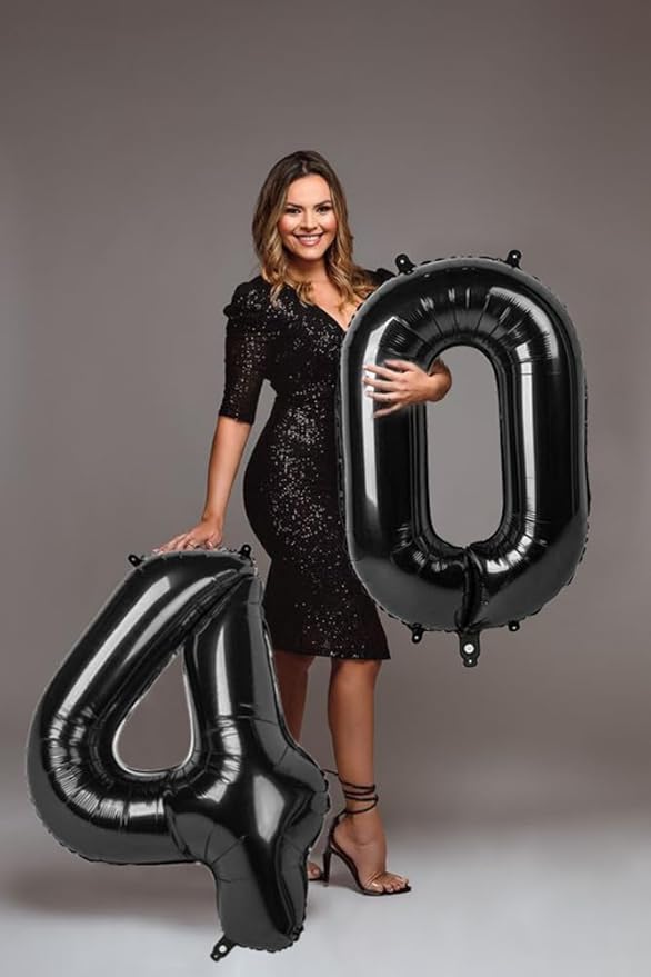 Numbers 9 Balloons Black Party Decorations for Women Men, 40 In Big Balloons for Engagement, Wedding, Celebration Party, Graduations, Photo Shoot