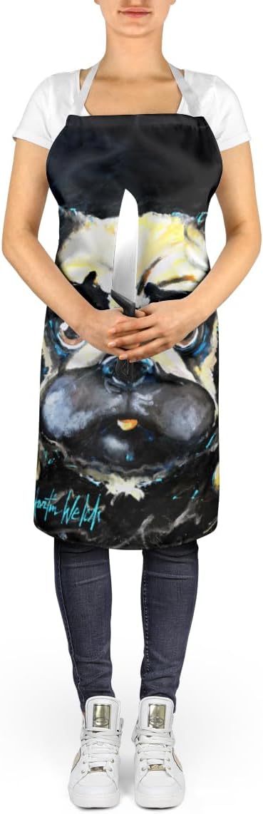 Caroline's Treasures Pug It Out Apron Cooking Kitchen Server Baking Crafts Gardening for Adult Women Men, Unisex, Large, Multicolor