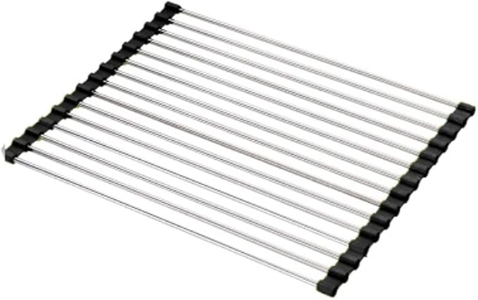 Kitchen Storage Rack Foldable Dish Drying Rack Stainless Drainer Above Sink Storage Organizer Tray Kitchen Accessories Organizador Storage Shelves (Size : 385mmx275mm) ()