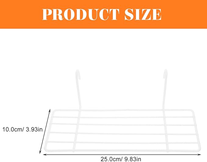 Veemoon Panel Shelf White Wire Storage Basket Rack for Organized Wall Display for Kitchens Pantries and Bathrooms Interlocking Straight Shelf Design
