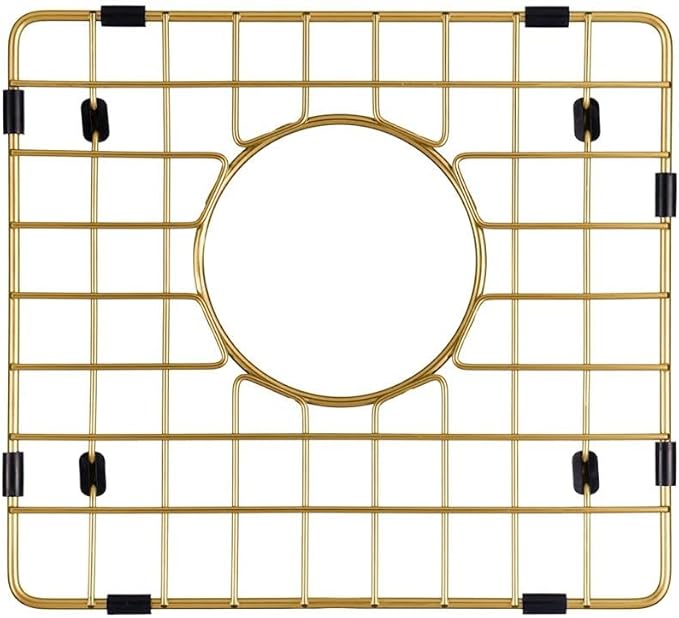 Starstar Sinks Protector Matte Gold 304 Stainless Steel Kitchen Sink Bottom Grid, Rack (13 L x 12 W)