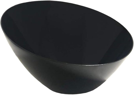 Party Essentials N204417 Disposable Hard Plastic Contemporary Angle Bowl, 4-Count, 20 oz. Black