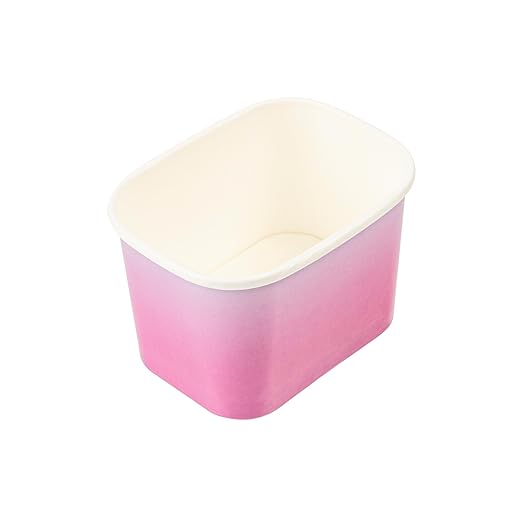 Restaurantware Paper Cups 200 Count 12 Ounce Square Disposable Ice Cream Containers, Leak-Resistant Paper Dessert To Go Cups, Hot And Cold Food, Durable Purple And Blue Ombre Design