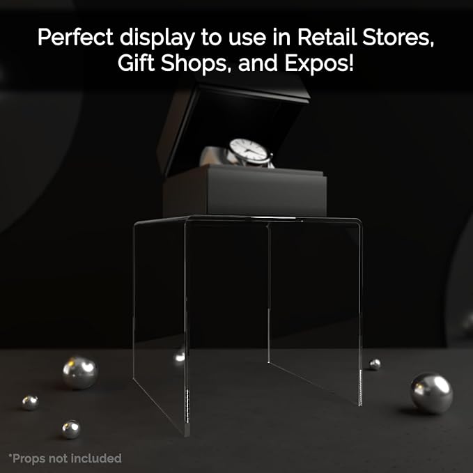 Marketing Holders Clear Acrylic Riser Square 5" Merchandise Display for Countertops in Retail Stores
