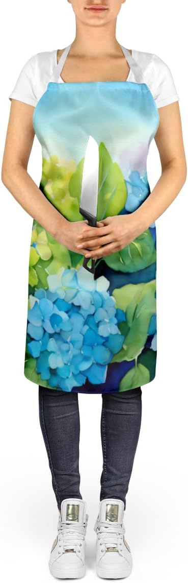 Caroline's Treasures Hydrangeas in Watercolor Apron Cooking Kitchen Server Baking Crafts Gardening for Adult Women Men, Unisex, Large, Multicolor