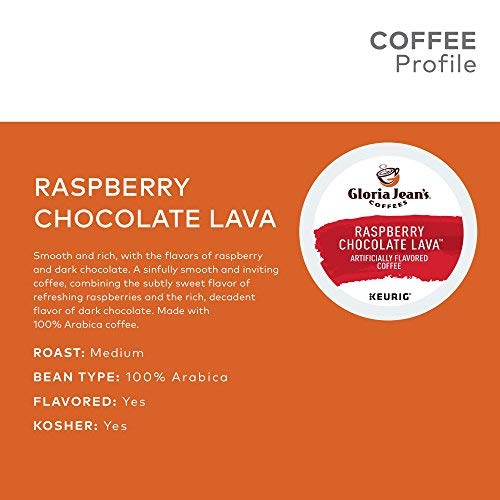 Gloria Jean's Raspberry Chocolate Lava Keurig Single-Serve K-Cup Pods, Medium Roast Coffee, 96 Count