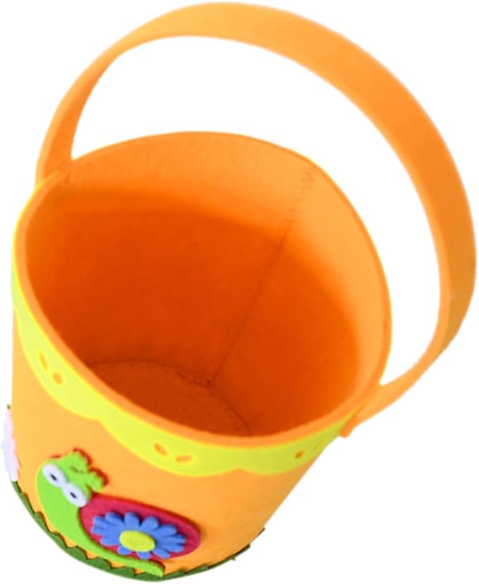 Cabilock Easter Non-woven Fabric Basket Handle Cute Cartoon Storage for Boys and Girls for Organizing Toys Snacks and Easter Surprises Lightweight and Portable Design