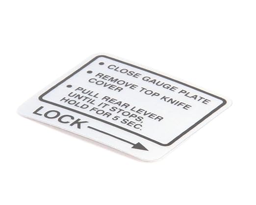 Hobart 437239 Instruction Label for Hobart 2212 Slicers