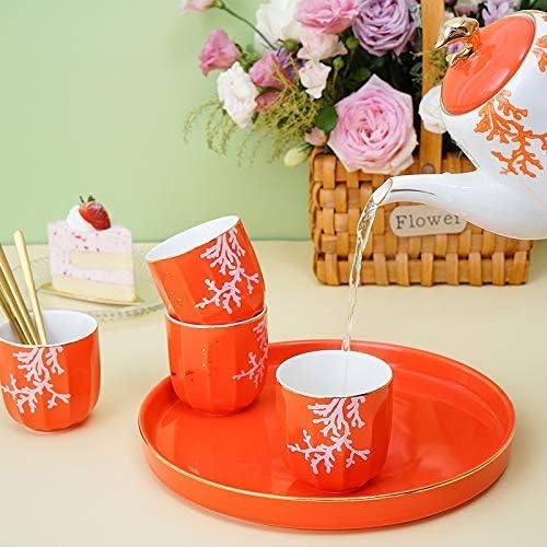 Tea Set Cups and Mugs Home Nordic Teapot Living Room Ceramics Water Fixture Five-Piece with Tray Teaware Sets