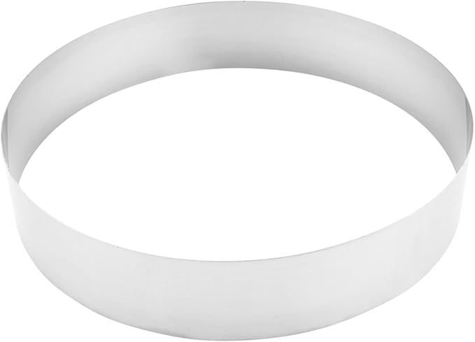 Restaurantware 12 x 2.4 Inch Baking Ring 1 Round Cake Ring - Oven-Ready Freezable Stainless Steel Ring Mold Dishwashable For Cooking Or Baking