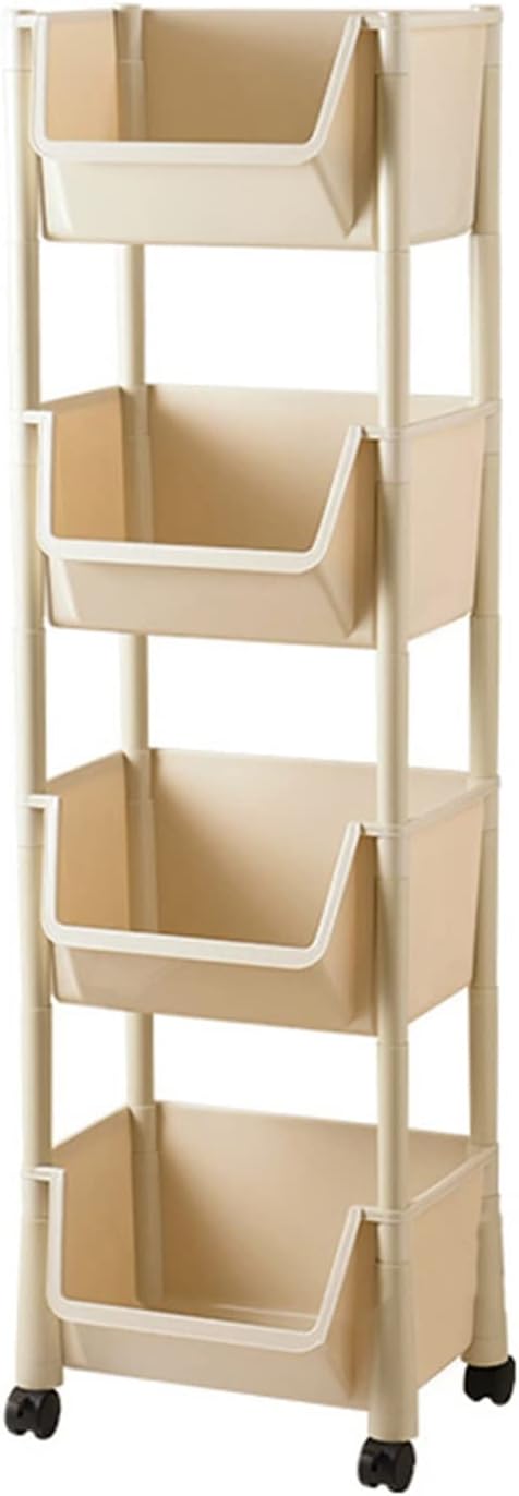 Kitchen Storage Rack Kitchen Plastic Vegetable Rack Floor-to-Ceiling Multi-Layer Vegetable Shelf Vegetable Basket Storage Basket Supplies Household Storage Shelves (Color : B) (1)