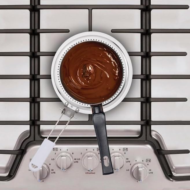 HIC Kitchen Heat Diffuser Reducer Flame Guard With Removable Handle, Stainless Steel, Distributes Heat Evenly And Reduces Scorching, For Gas Electric Glass Stovetops, 8.25-Inch, Set of 2