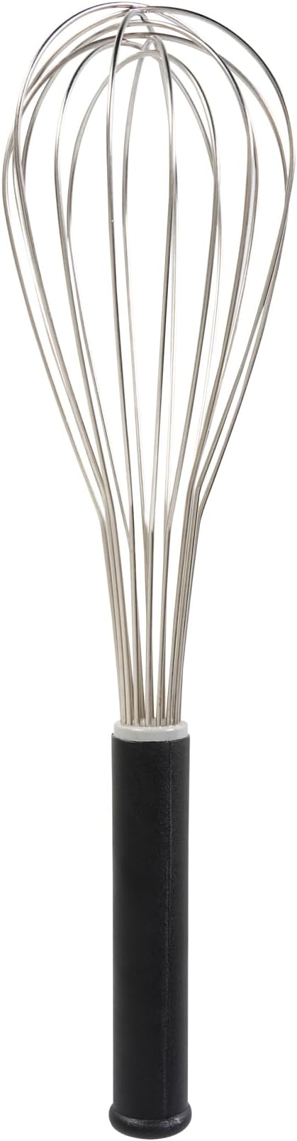 Restaurantware Met Lux 14 Inch x 3.7 Inch Baking Whisk, 1 With Ergonomic Handle Metal Whisk - Dishwasher-Safe, Corrosion-Resistant, Stainless Steel Whisk For Baking, For Whipping, Baking, Or Cooking