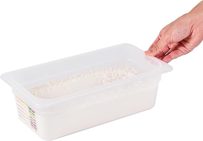 Restaurantware Food Storage Container 10 Pack of 12.7 x 6.8 x 3.9 Inches Plastic Stackable Storage Box White Reusable Label Container Dishwasher Safe For Restaurants And Kitchens