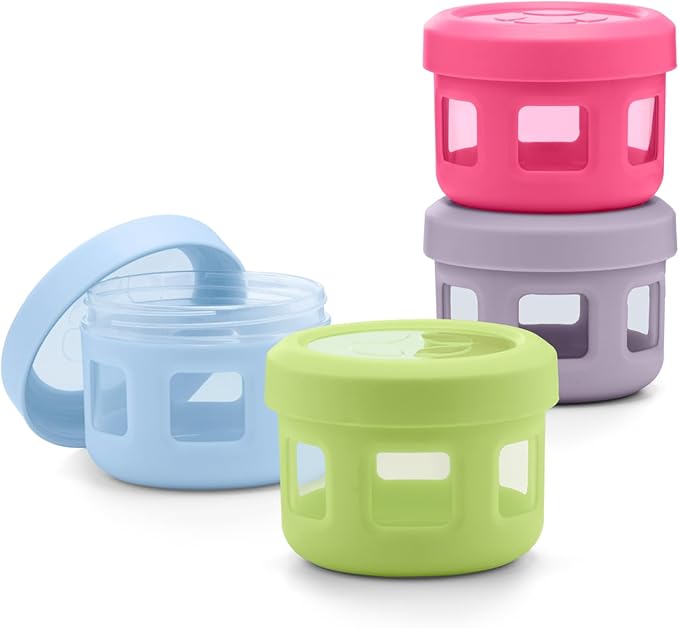 Ello Reusable Condiment Containers with Screw-on Leak Proof Lid | Perfect for Salad Dressing Sauce Dips Lunchbox Picnic Travel Bento Box | BPA-Free | Dishwasher Safe