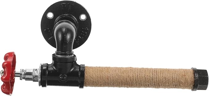 DOITOOL Industrial Style Wall-Mounted Paper Towel Holder Vintage Iron Pipe Tissue Dispenser for Kitchen and Bathroom Sturdy Stainless Steel Easy Installation