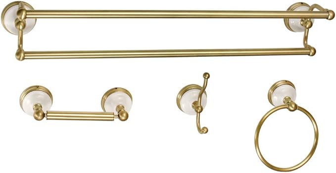 Kingston Brass BAK1113478BB Victorian Bathroom Hardware Set, Brushed Brass 24 x 5.81 x 5.06