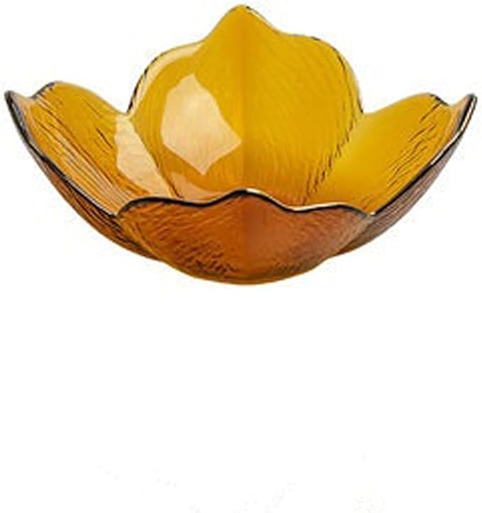 Bowls for Kitchen Glass Mixing Bowl Gold Rim Crystal Transparent Glass Bowl Creative Petal Dish Household Salad Fruit Dessert Ice Cream Bowls Tableware for Snack, Dessert (Color : 1) (F)