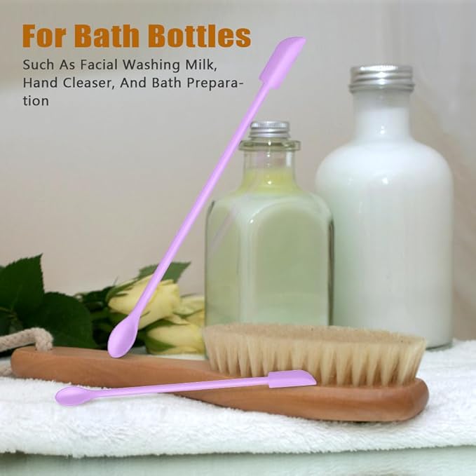Silicone Spatula Set (6Pcs) - Mini Scraper Tool for Beauty & Food - Reach Every Last Drop, Multi-Size Spatulas for Makeup Jars, Lotion Bottles & Kitchen Containers (Purple)
