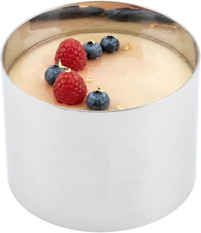 Restaurantware 3 x 2.4 Inch Baking Ring 1 Round Cake Ring - Oven-Ready Freezable Stainless Steel Ring Mold Dishwashable For Cooking Or Baking