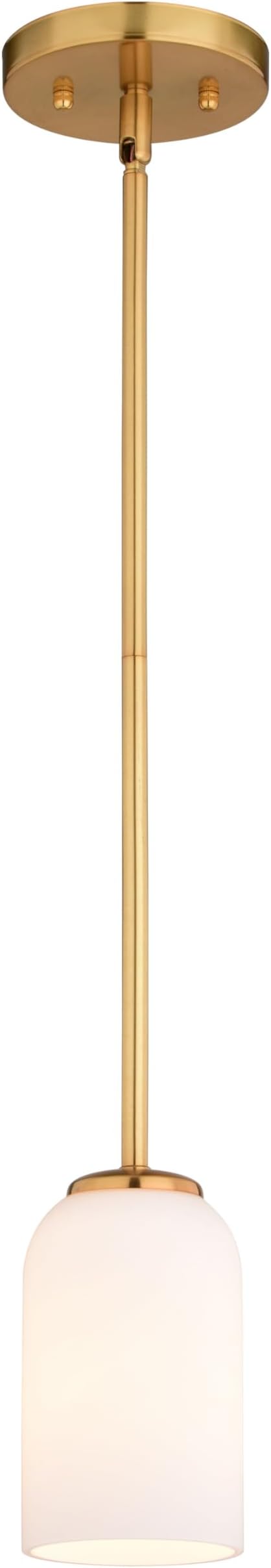VAXCEL Shelby Gold Brass Transitional Mini Pendant Ceiling Light White Glass