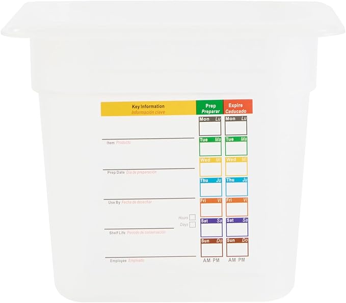 Restaurantware Food Storage Container 10 Pack of 6.8 x 4.2 x 5.9 Inches Plastic Stackable Storage Box White Reusable Label Container Dishwasher Safe For Restaurants And Kitchens