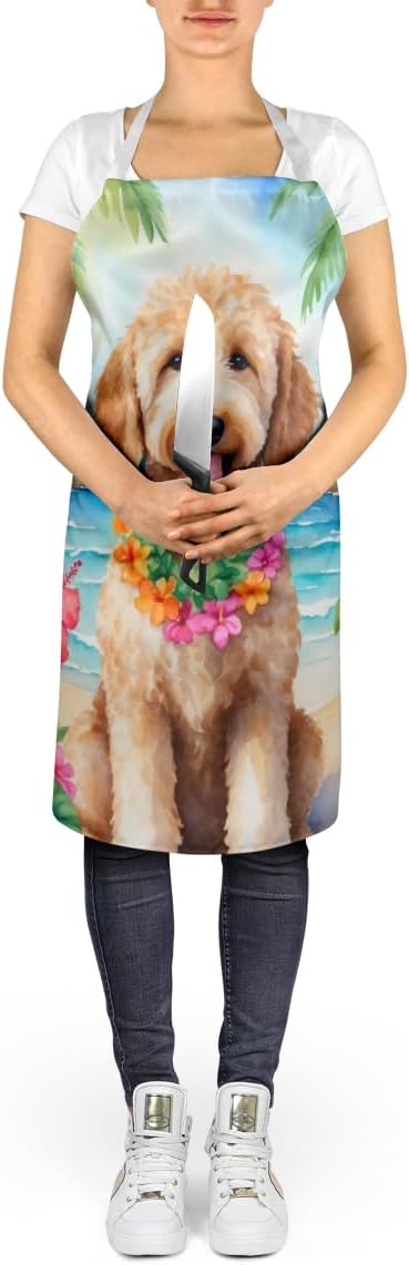Caroline's Treasures Goldendoodle Luau Apron Cooking Kitchen Server Baking Crafts Gardening for Adult Women Men, Unisex, Large, Multicolor